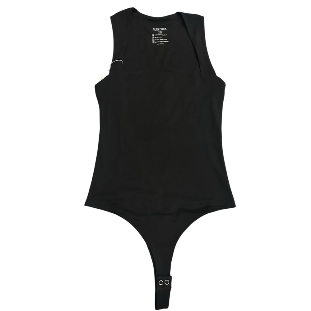 NWT/REORIA/Sexy Sleeveless/Square Neck/Black/Thong/Bodysuit/Size: XS - Picture 7 of 14